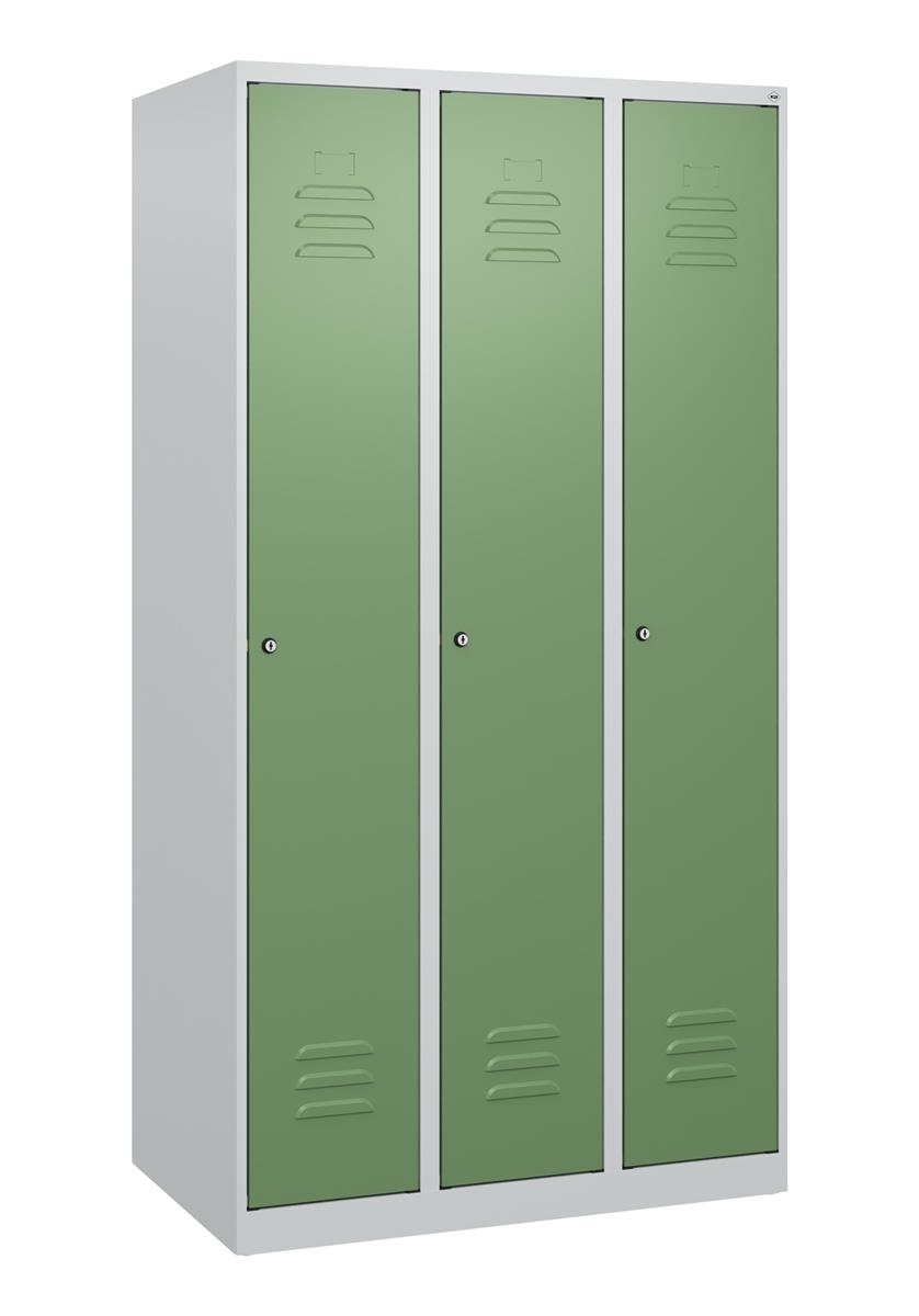 C+P Spind Classic PLUS, 3 Abteile, 1700x900x500mm, 7035/6011 Image