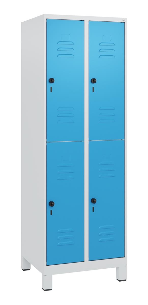 C+P Doppelstock-Spind Classic PLUS, Füße, 2 Abteile, 1800x600x500mm, 7035/5012 Image