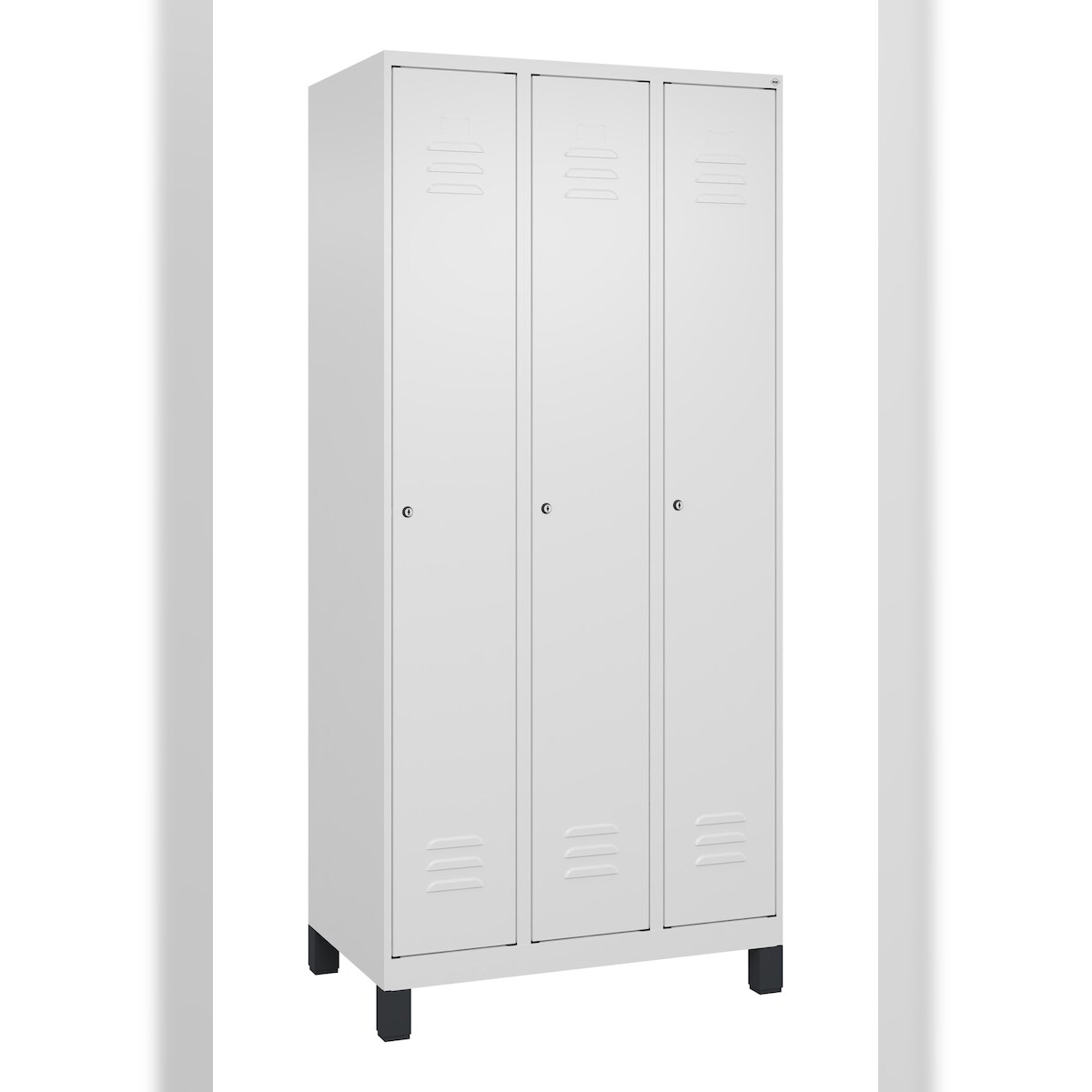 C+P Spind Classic PLUS, Füße, 3 Abteile, 1950x900x500mm, 9016/9016 Image