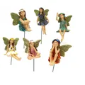5 pz/6 pz Fairy figurine Elf Set resina artigianato giardino miniature Micro paesaggio angelo statua