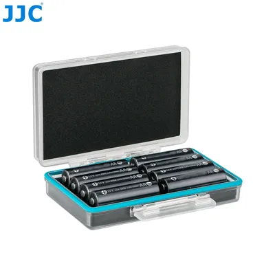 JJC 8 Slots AA Battery Case Water-Resistant Shockproof Battery Storage Case for 8 x AA 14500 Battery AA Battery Organizer Case