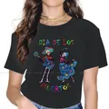 Dia De los Muertos Day of The Dead Women's T Shirt Mexican Skull Santa Muerte Girls Tees Kawaii