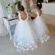 Robes de demoiselle d'honneur blanches pour mariage appliques en tulle appliques en dentelle robe