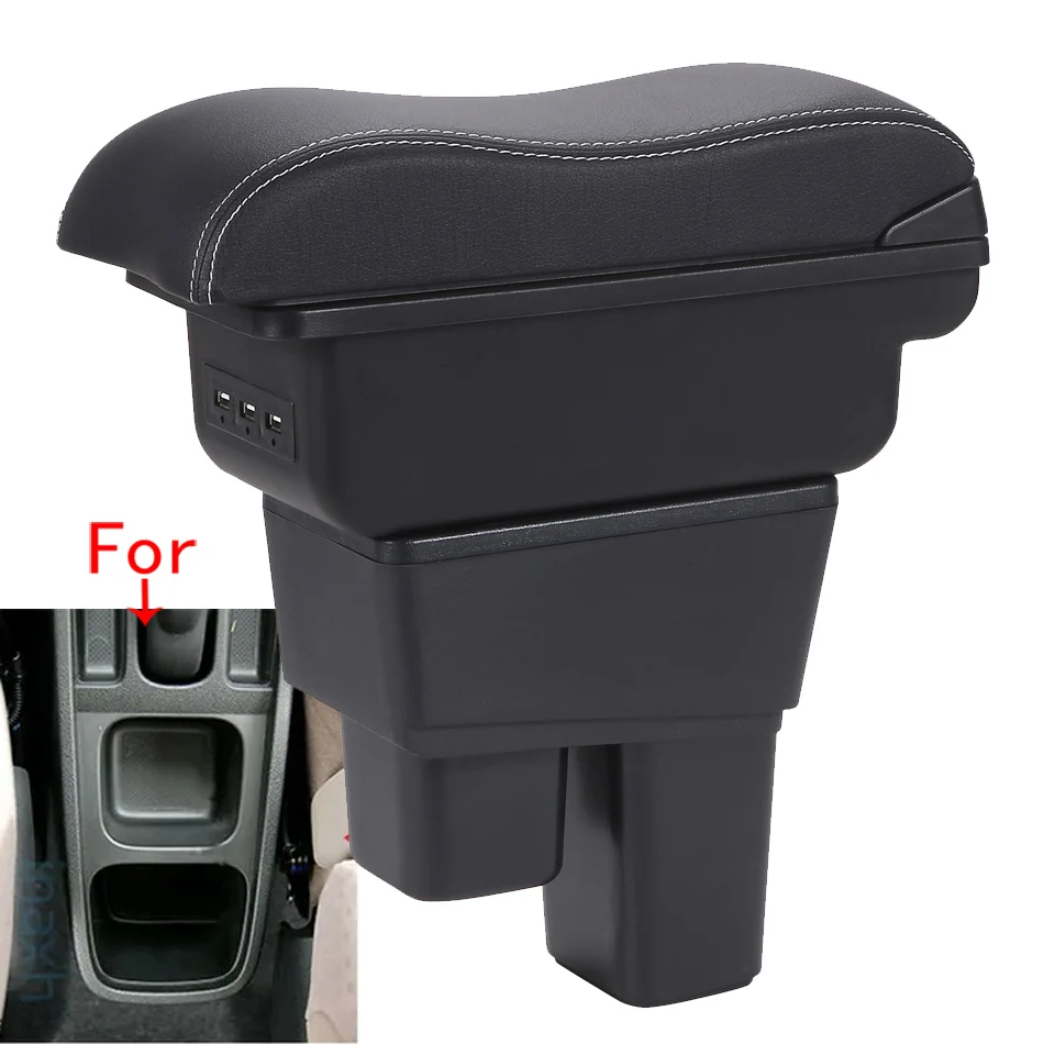 Für Honda Jazz Armlehne für Honda Fit Jazz 2 Auto Armlehne Box 2008 2009 2010 2011 2012 2013 Aufbewahrung sbox Leder mit gebogener Oberfläche Image