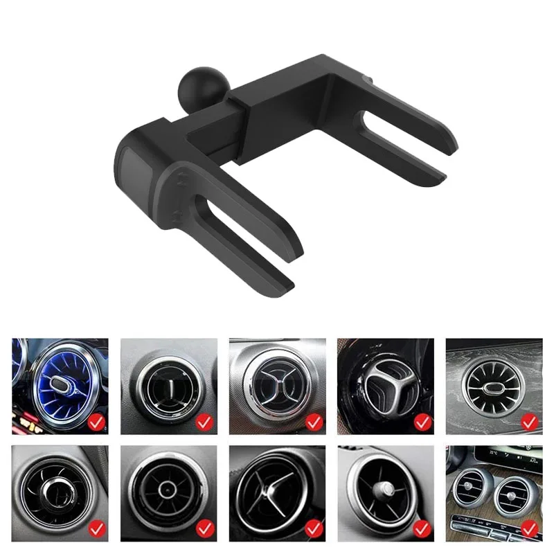 Universal Auto Air Vent Clip Montieren 17mm Ball Kopf Für Auto Runde Air Outlet Halter Handy GPS Halterung zubehör Ersatz Image