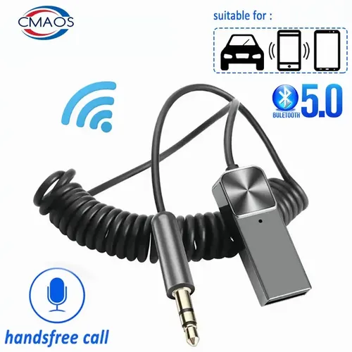Bluetooth Aux Adapter Wireless Car Receiver Dongle USB to 3.5mm Jack Audio Music Mic Handsfree Auto