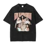 Kim Kardashian T-Shirt Vintage gewaschene Tops T-Shirts übergroße T-Shirt Harajuku Kurzarm Hip Hop
