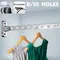 Stainless Steel Clothes Rack Hook with 8/10 Holes Foldable Clothes Hanging Rod Multi-Purpose Clothes