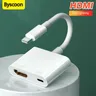 Byscon Lighting to HDMI risoluzione a 1920*1080P Dual USB/OTG Hub per i-Phone/i-Pad a 1080p TV Mic