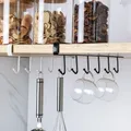 6 Hooks Storage Shelf Wardrobe Kitchen Bathroom Organizer Metal Under Shelves Hanging Rack Cup