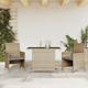 Set da Bistrò 3 pz con Cuscini Beige Misto in Polyrattan - Vidaxl