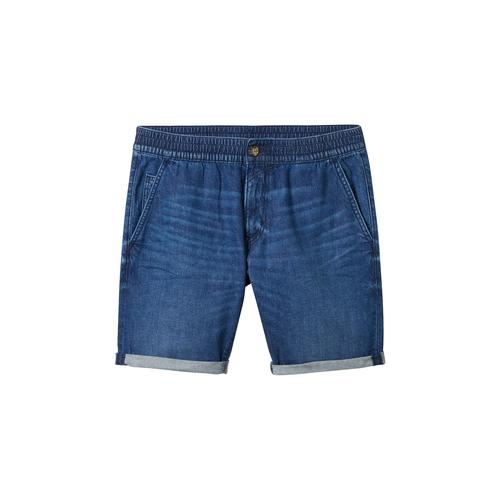 TOM TAILOR DENIM Herren Regular Jeans Shorts, blau, Uni, Gr. L