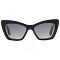Grey Gradient Cat Eye Sunglasses Sf1081se 001 55 - Black - Ferragamo Sunglasses