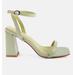 London Rag Mooncut Ankle Strap Block Heel Sandals - Green - US 5