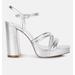 London Rag Whiskers High Heel Platform Strappy Sandals - Grey