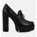 London Rag Y2K Chunky High Block Heeled Loafers - Black - US 7