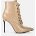 London Rag Escala Croc Stiletto Ankle Boots - Brown - US 8