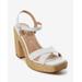 Boston Proper - White - Woven Platform Block Heel - 6.5