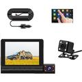 4-Zoll-Touchscreen-Auto-Videorecorder Dashcam Blcak Box Ips 1080p HD-Autospiegel-Recorder DVR 3-Objektiv-Dashcam-Autos-Camcorder