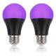 UV LED Black Lights Bulb 9W E27 LED Black Bulb UV Grade 395nm UV Party Body Paint Disco Party Fluorescent Bubble Luminous Party Bedroom UV Light Fluorescent Poster Body Paint