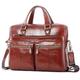 Men's Crossbody Bag Briefcase Messenger Bag Leather Cowhide Office Daily Zipper Large Capacity Durable Solid Color dark brown Red-brown Black