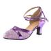Black and Friday Deals 2023 Clearance under $5 JINMGG Sandals for Women Plus Clearance Summer Women s Ballroom Tango Latin Salsa Dancing Shoes Sequins Shoes Social Dance Shoe Purple 39