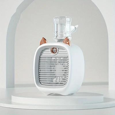 Mini USB Fan Desktop Air Cooler – Turbine Spray Humidifier Compact Personal Cooling Fan for Home and Office