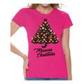 Awkward Styles Ugly Christmas Shirts for Women Xmas Meowee T-Shirt Cat Tree