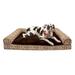 FurHaven Pet Products Southwest Kilim Cooling Gel Memory Foam Sofa-Style Pet Bed for Dogs & Cats - Desert Brown Jumbo Plus