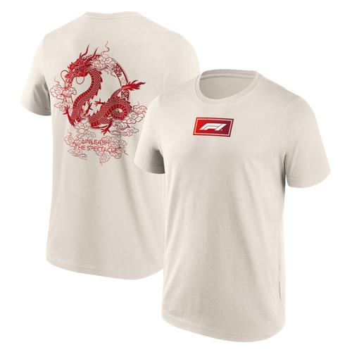 T-shirt graphique Formule 1 Unleash The Dragon - Blanc cassé - Unisexe - Homme Taille: XS