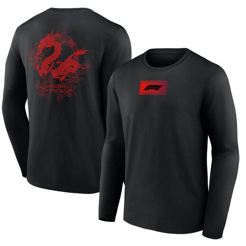 T-shirt à manches longues graphique Formula 1 Unleash The Dragon - Noir - Unisexe - Homme Taille: XS