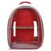 Duklien Pet Backpacks Parrot Bird Travel Backpack Transparent Space Capsule Travel Bag Backpack 1Pc (Red B)