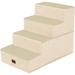 Dog Stairs for Small Dogs - Foam Pet Steps for High Beds and Couch Non-Slip Folding Dog Steps Portable Pet Stairs for Large Dog and Cats 4 Step Beige