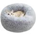 Modern Soft Plush Round Pet Bed for Cats or Small Dogs Mini Medium Sized Dog Cat Bed Self Warming Autumn Winter Indoor Snooze Sleeping Cozy Kitty Teddy Kennel (24 D x 8 H Light Grey) Medium