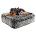 Bessie and Barnie Midnight Frost Luxury Shag Extra Plush Faux Fur Rectangle Pet/Dog Bed