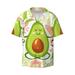 Easygdp Avocado Keep Calm Men s Casual Short-sleeved Shirt with Pocket and Button Suitable for Beach Vacation Leisure - 4X-Large