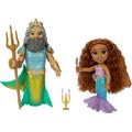 Disney The Little Mermaid Ariel Doll and King Triton Petite Gift Set 6 Inches Tall with Dinglehopper Candelabra and King Tritonâ€™s Trident Accessory Toys