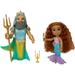 Disney The Little Mermaid Ariel Doll and King Triton Petite Gift Set 6 Inches Tall with Dinglehopper Candelabra and King Tritonâ€™s Trident Accessory Toys