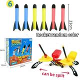 Outdoor Toy Rocket Launcher for Kids Dueling Outdoor Games for Child Stomp Launch Pad Steam Gift for Boys and Girl Foam Rocket Double can be split
