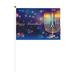 Happy Hanukkah Jewish Chanukah Holiday Flags 6 Packs Mini Handheld Flag Desk Flag 5.5 x 8.3 Inches with Flagpole for Festivals Events Birthday Party Parades