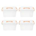 Oahisha Storage Box 4Pcs Desktop Organizer Box Sundry Toy Storage Case Handheld Storage Box with Lid Handle