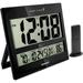 Sharp Atomic Clock-Never Need to Be Set! -Jumbo 3-Inch (about 7.6cm) Easy-to-Read Digital-Indoor/Outdoor Temperature Display with Wireless Outdoor Sensor-Bright Black