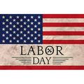 American Flag Happy Labor Day Patrioctic 3x5 Foot Outdoor Flag Single Sided Print 3 x 5 Ft Flags with Brass Grommets for Home House Outdoor Indoor Decor