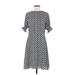 Banana Republic Factory Store Casual Dress - A-Line High Neck Short sleeves: Black Dresses - Women's Size 8