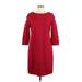 rsvp by TALBOTS Casual Dress - Sweater Dress: Burgundy Solid Dresses - Women's Size 10