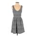 Lucky Brand Casual Dress - A-Line Plunge Sleeveless: Gray Dresses - Women's Size X-Small