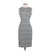 Calvin Klein Casual Dress - Sheath High Neck Sleeveless: Gray Dresses - Women's Size 2