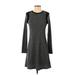 Gap Casual Dress - A-Line Crew Neck Long sleeves: Gray Print Dresses - Women's Size Small