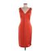 Michael Kors Casual Dress - Sheath V-Neck Sleeveless: Orange Print Dresses - Women's Size 6