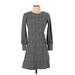 Ann Taylor Casual Dress - Sweater Dress: Gray Marled Dresses - Women's Size X-Small Petite
